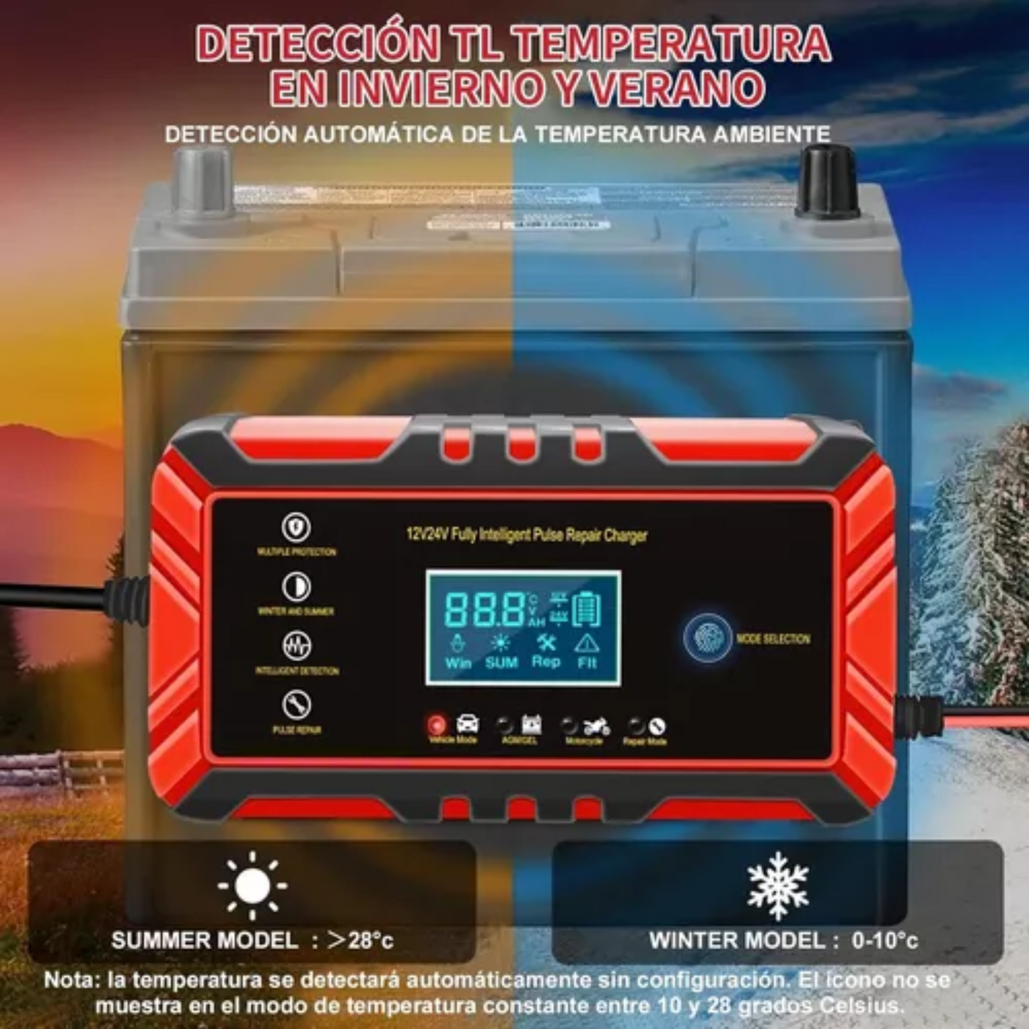 Cargador Inteligente De Baterías Auto