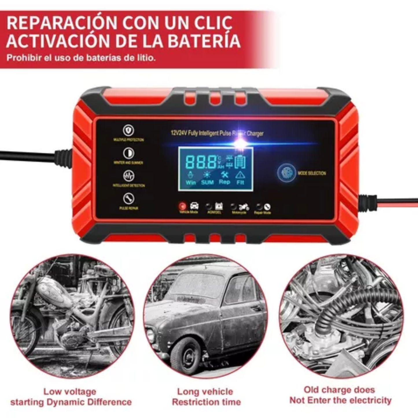 Cargador Inteligente De Baterías Auto